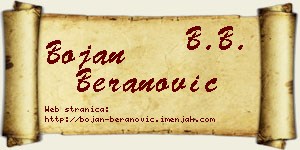 Bojan Beranović vizit kartica
